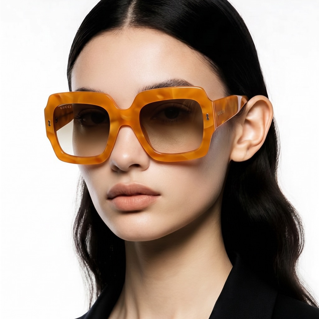 Gucci Women's Oversized Square Sunglasses - Amber